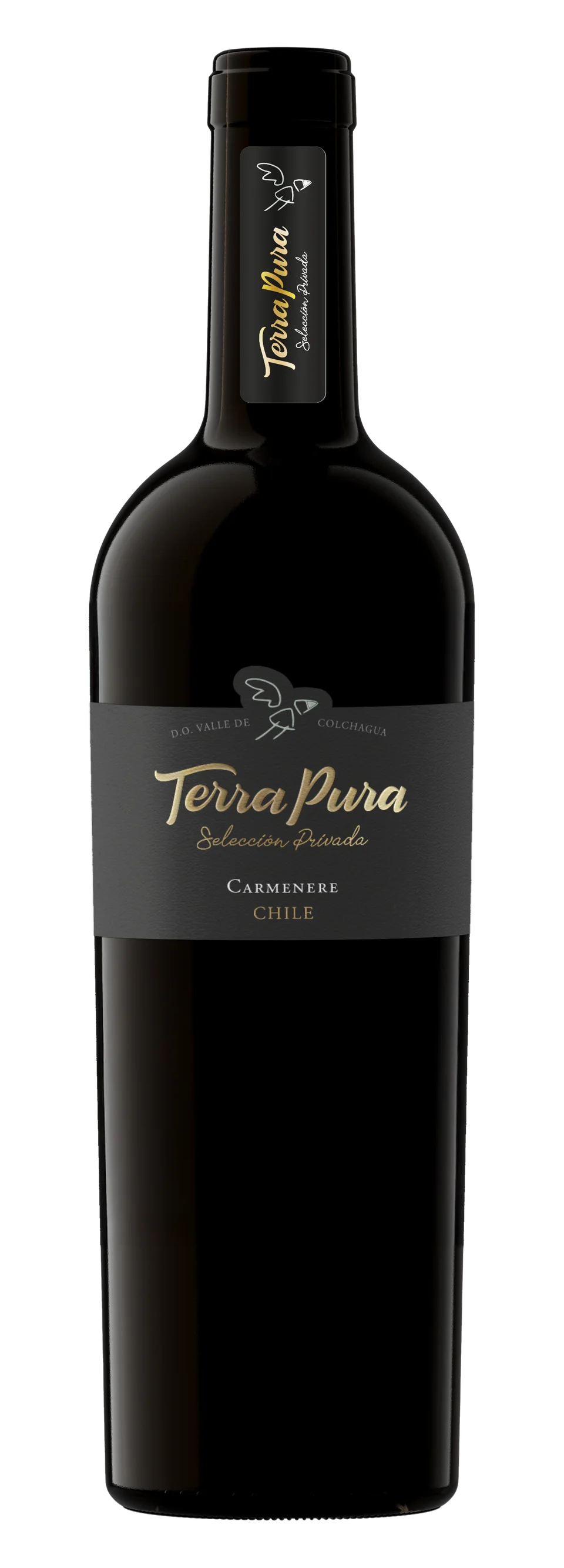 Botella de TerraPura Selección Privada Carmenère